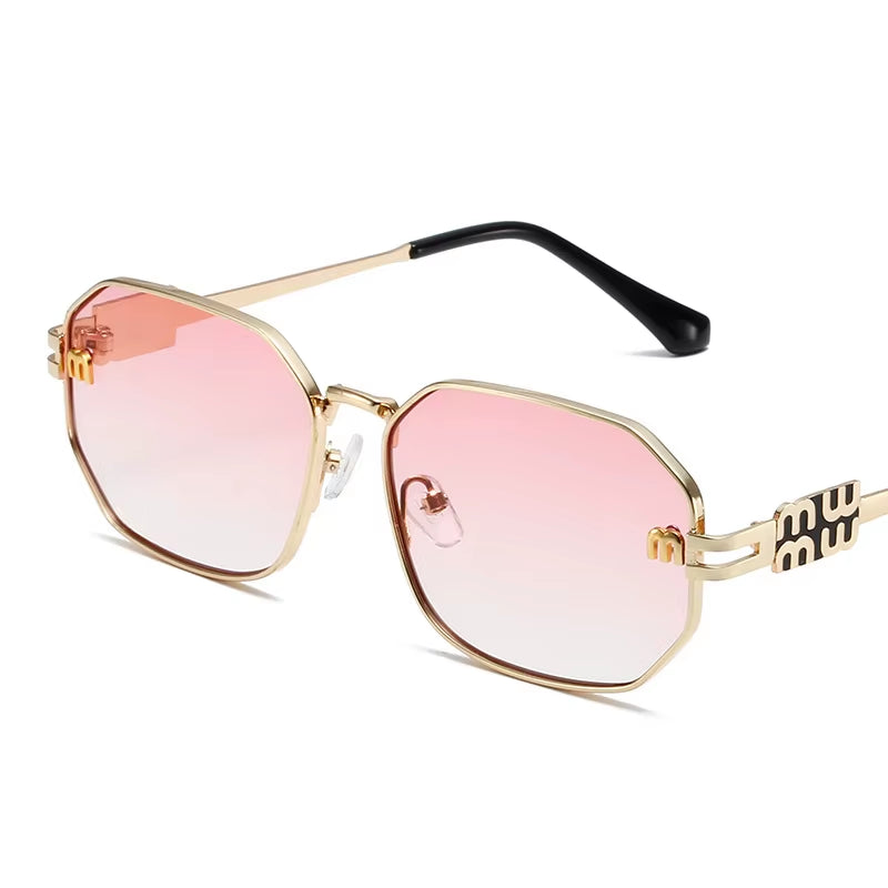 High Quality Rectangle Sunglasses Fashion Brand Designer Vintage Glasses Metal Frame Eyewear UV400 Gafas De Sol Mujer 308393