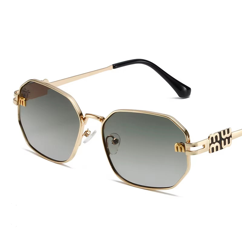 High Quality Rectangle Sunglasses Fashion Brand Designer Vintage Glasses Metal Frame Eyewear UV400 Gafas De Sol Mujer 308393