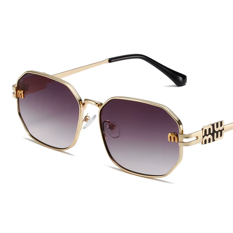 High Quality Rectangle Sunglasses Fashion Brand Designer Vintage Glasses Metal Frame Eyewear UV400 Gafas De Sol Mujer 308393